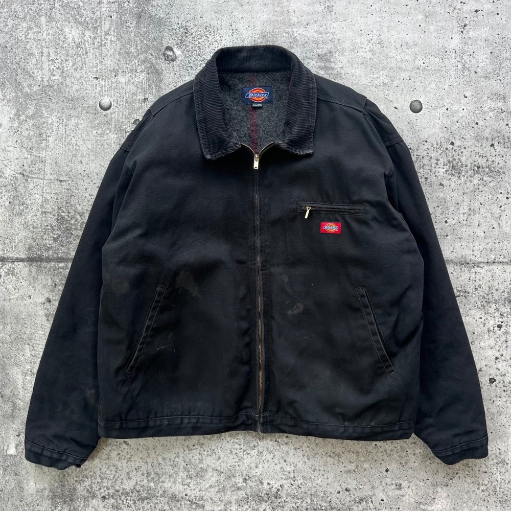 Vintage Dickies Jacket Mens 2XL Black Canvas Blanket Lined Detroit Workwear